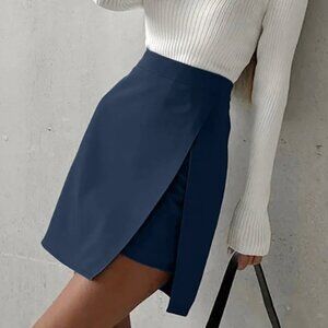 Commense asymmetric mini skirt blue